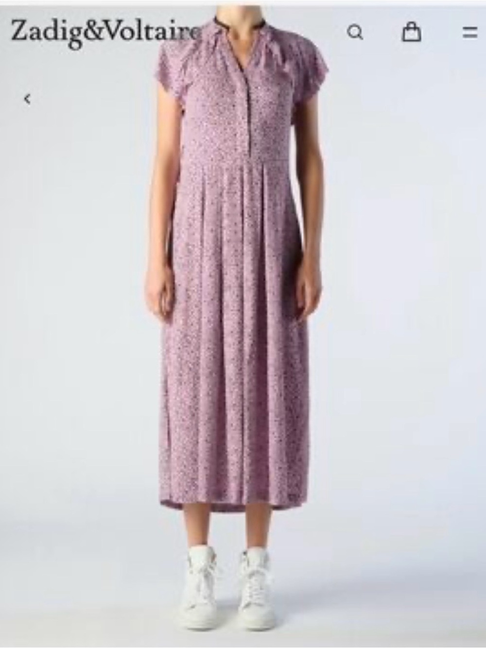 Zadig & Voltaire Ruskin Goa Lavender Floral Midi Dress